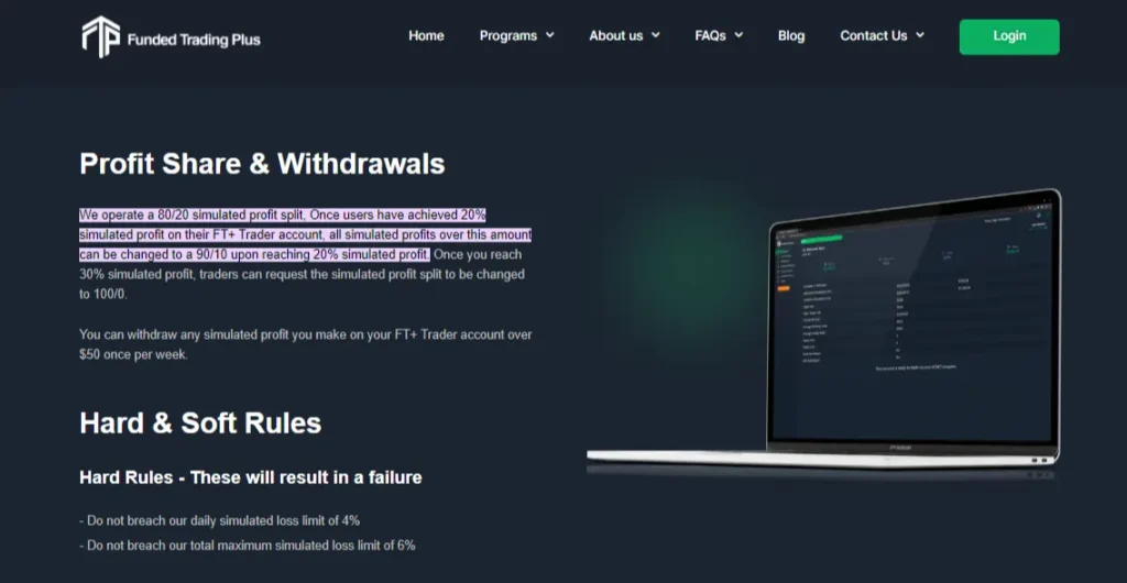 Funded Trading Plus- Withdrawal Details:
