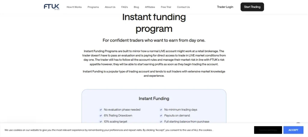 FTUK Instant Funding