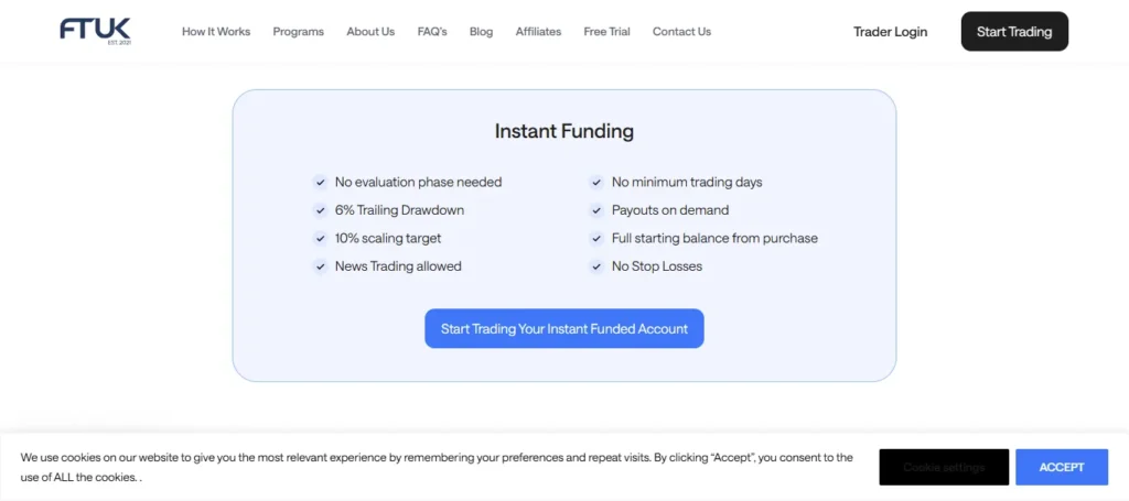 FTUK Instant Funding