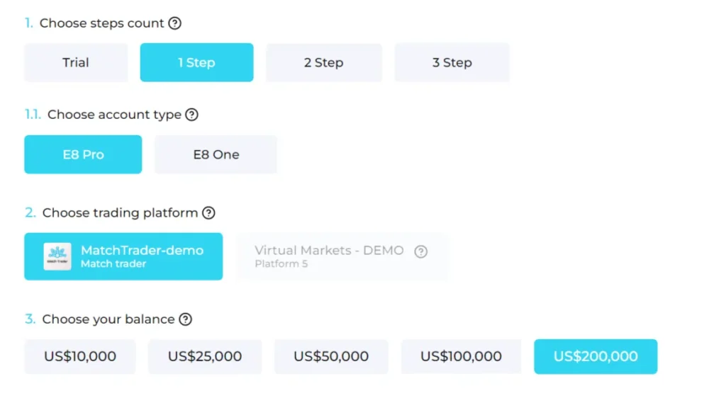 E8 Market preferred account program