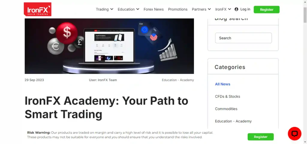 IronFX Trading Academy and Resources