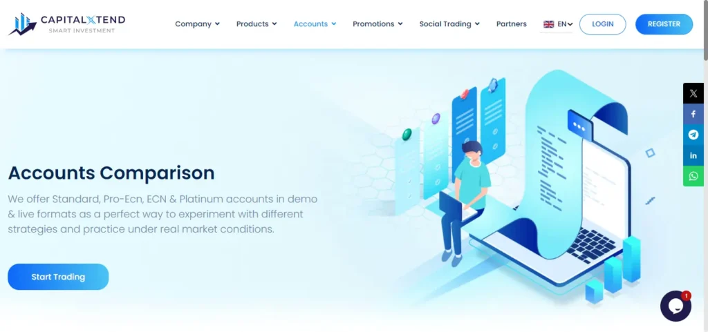 CapitalXtend Account Types and Trading Conditions