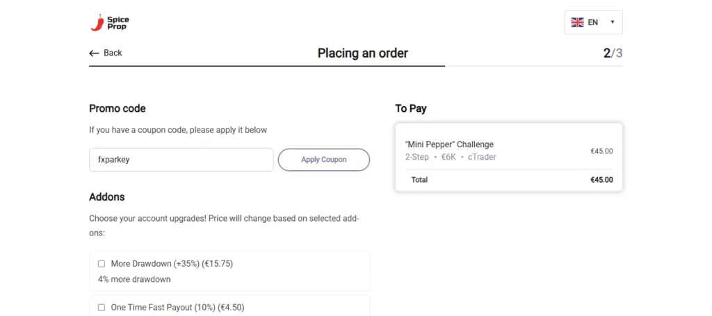 Spice Prop Promo Code