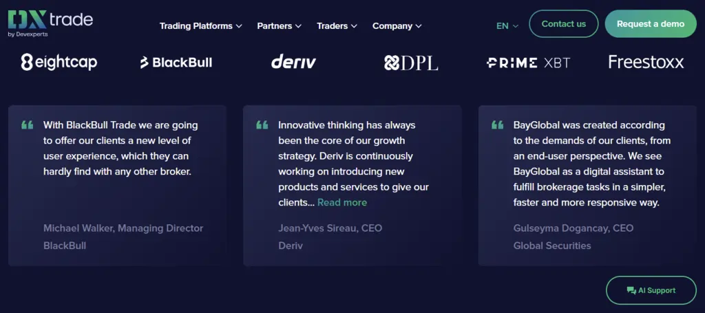 DXtrade Trading Experience