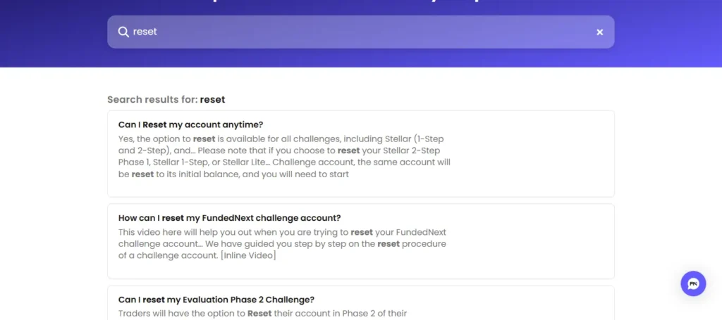 Fundednext Reset Account
