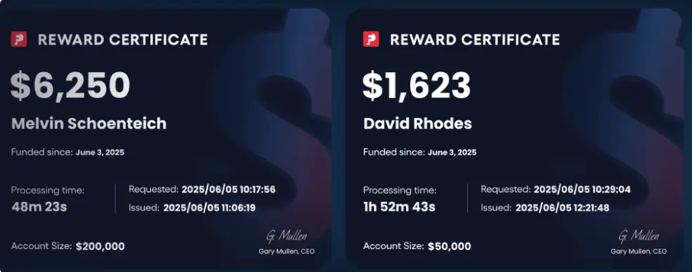 FunderPro Reward Proof