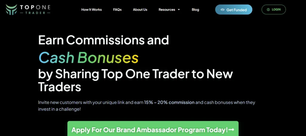 Top One Trader Commission Structure and Cash Bonuses